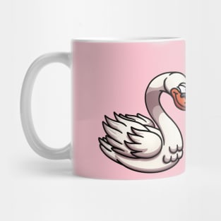 Cute Geese Couple Forming Heart Shape Mug